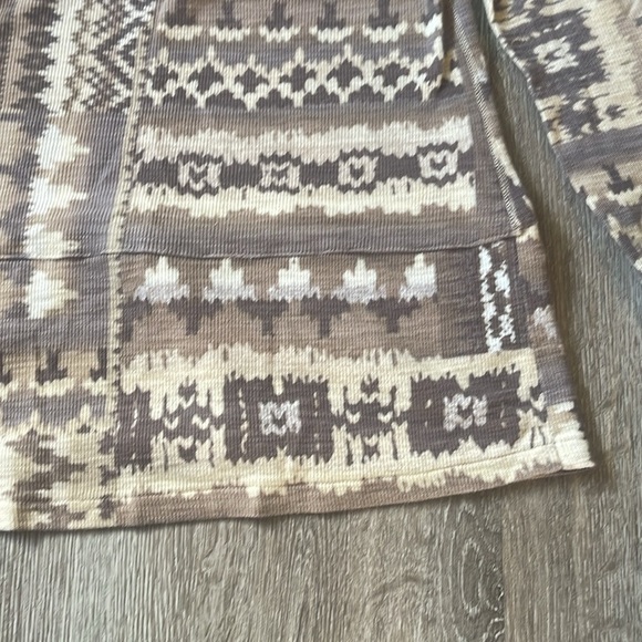 Polo Ralph Lauren thermal Aztec print Beige Patterned Long Sleeve Top large - Picture 5 of 8